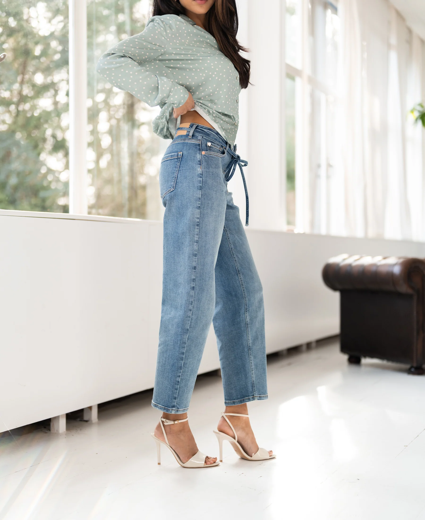 Cropped Jeans LE DEAN Light stone - Image 4